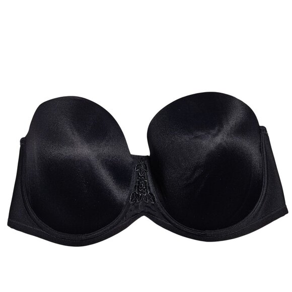 Vanity Fair Full Figure Strapless Underwire Padded Bra Size Size 38D Black - Picture 1 of 4